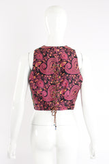 Vintage Todd Oldham Mixed Print Silk Vest on Mannequin back at Recess Los Angeles