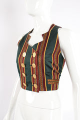 Vintage Todd Oldham Mixed Print Silk Vest on Mannequin angle at Recess Los Angeles