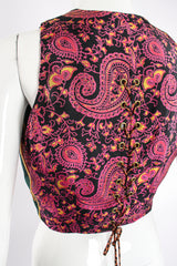 Vintage Todd Oldham Mixed Print Silk Vest on Mannequin back angle at Recess Los Angeles