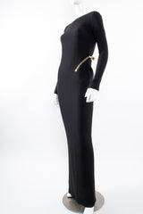 Vintage Tom Ford AW 2012 Plunge Back Zipper Gown on Mannequin angle at Recess Los Angeles