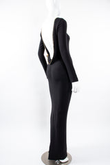 Vintage Tom Ford AW 2012 Plunge Back Zipper Gown on Mannequin angle at Recess Los Angeles