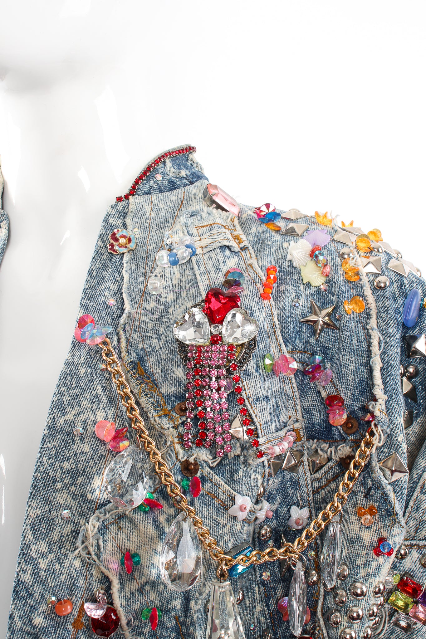 Vintage Tony Alamo Embellished Crop Jacket on Mannequin chest at Recess Los Angeles