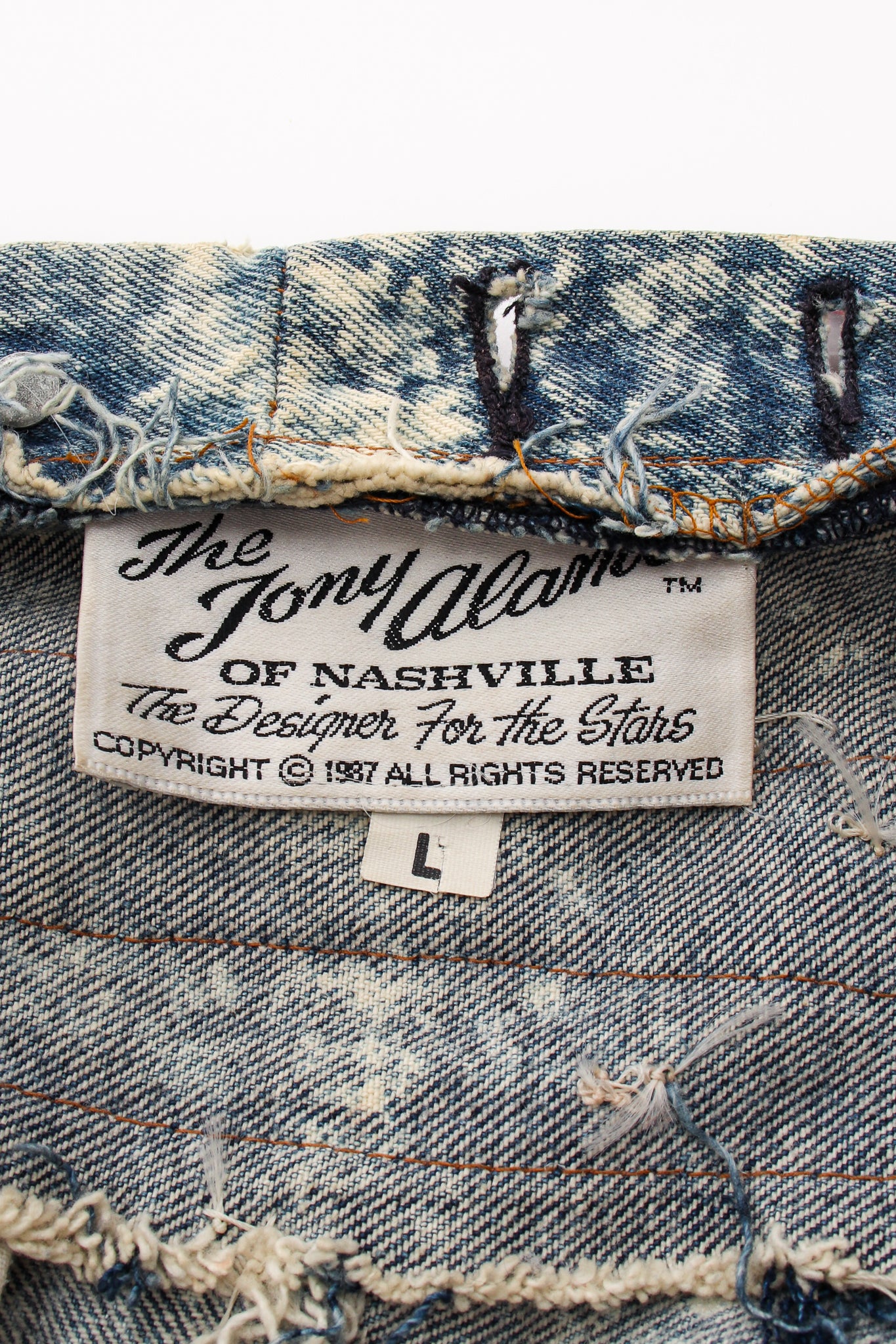 Vintage Tony Alamo Embellished Crop Jacket label at Recess Los Angeles