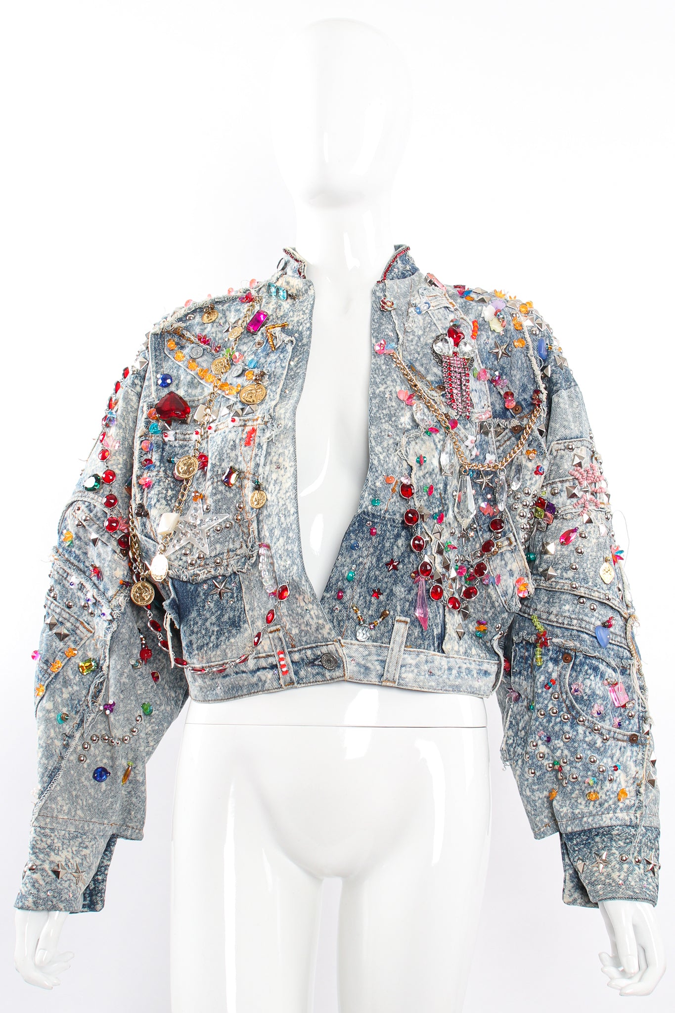 Vintage Tony Alamo Embellished Crop Jacket on Mannequin front at Recess Los Angeles