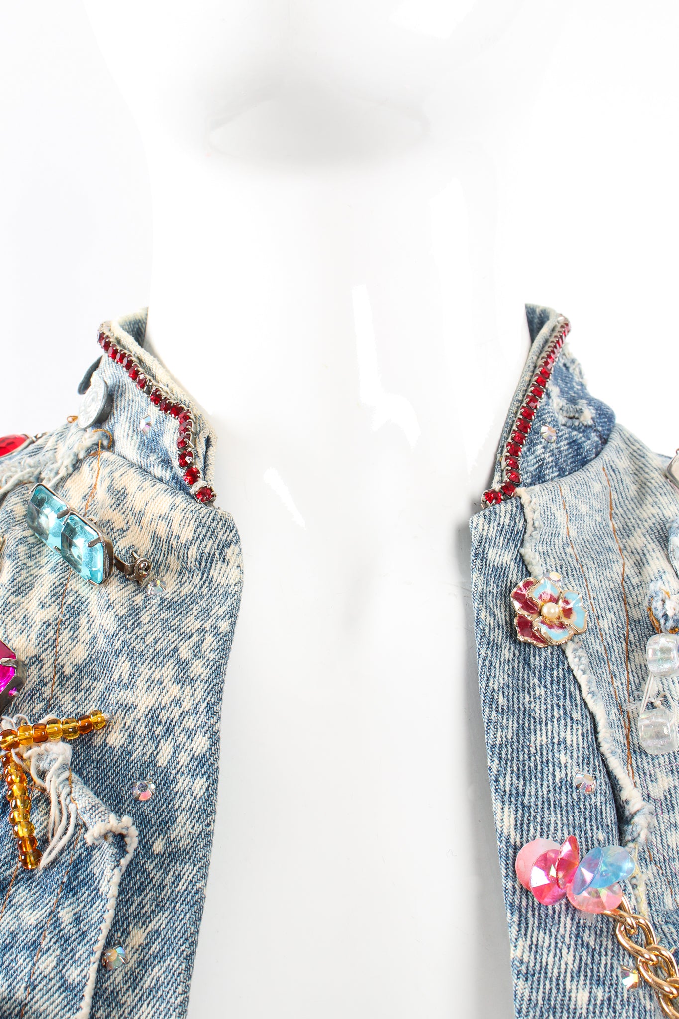 Vintage Tony Alamo Embellished Crop Jacket on Mannequin collar at Recess Los Angeles