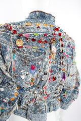 Vintage Tony Alamo Acid Wash Embellished Crop Jacket on Mannequin back crop at Recess LA