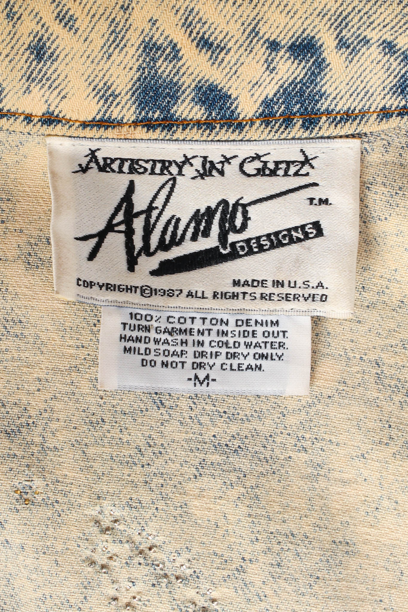 Vintage Tony Alamo Palm Springs Denim Jacket tag @ Recess Los Angeles