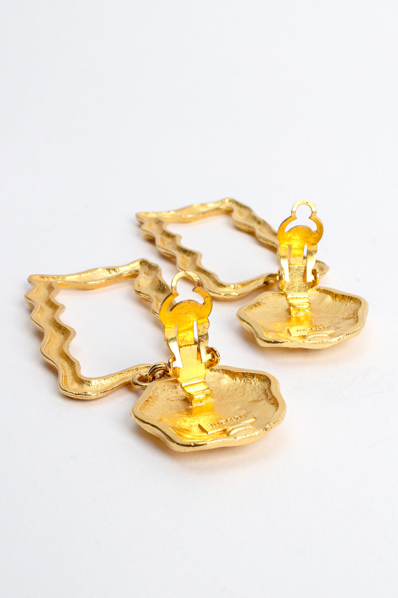 Vintage Torrente Wavy Frame Drop Earrings open back @ Recess LA