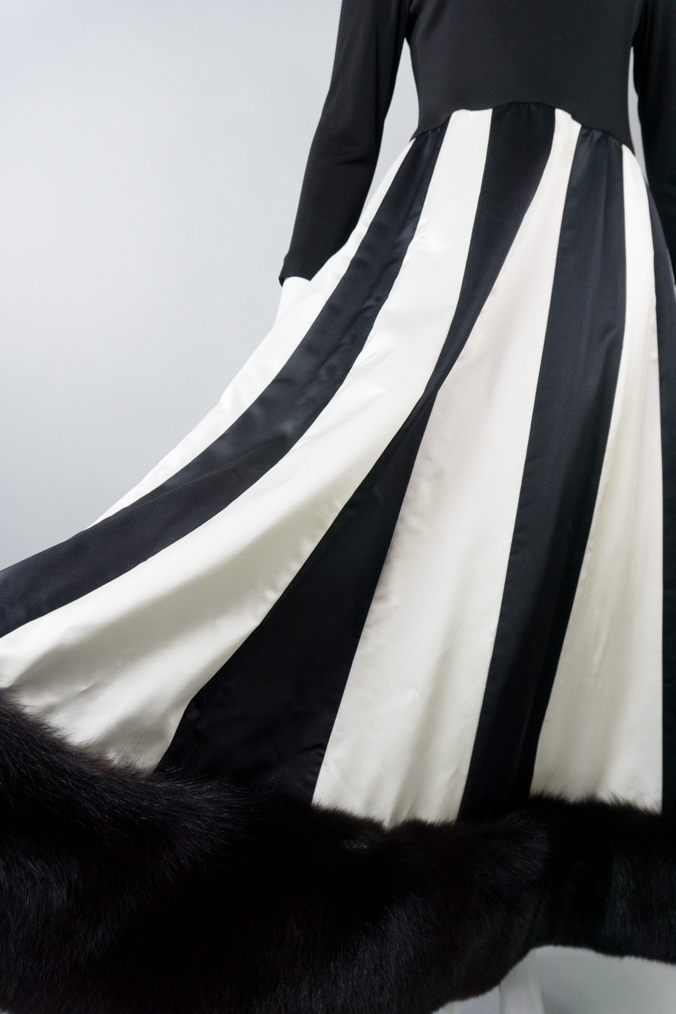 Travilla Inspired by Norman Norell Vintage Fur Stripe Dress