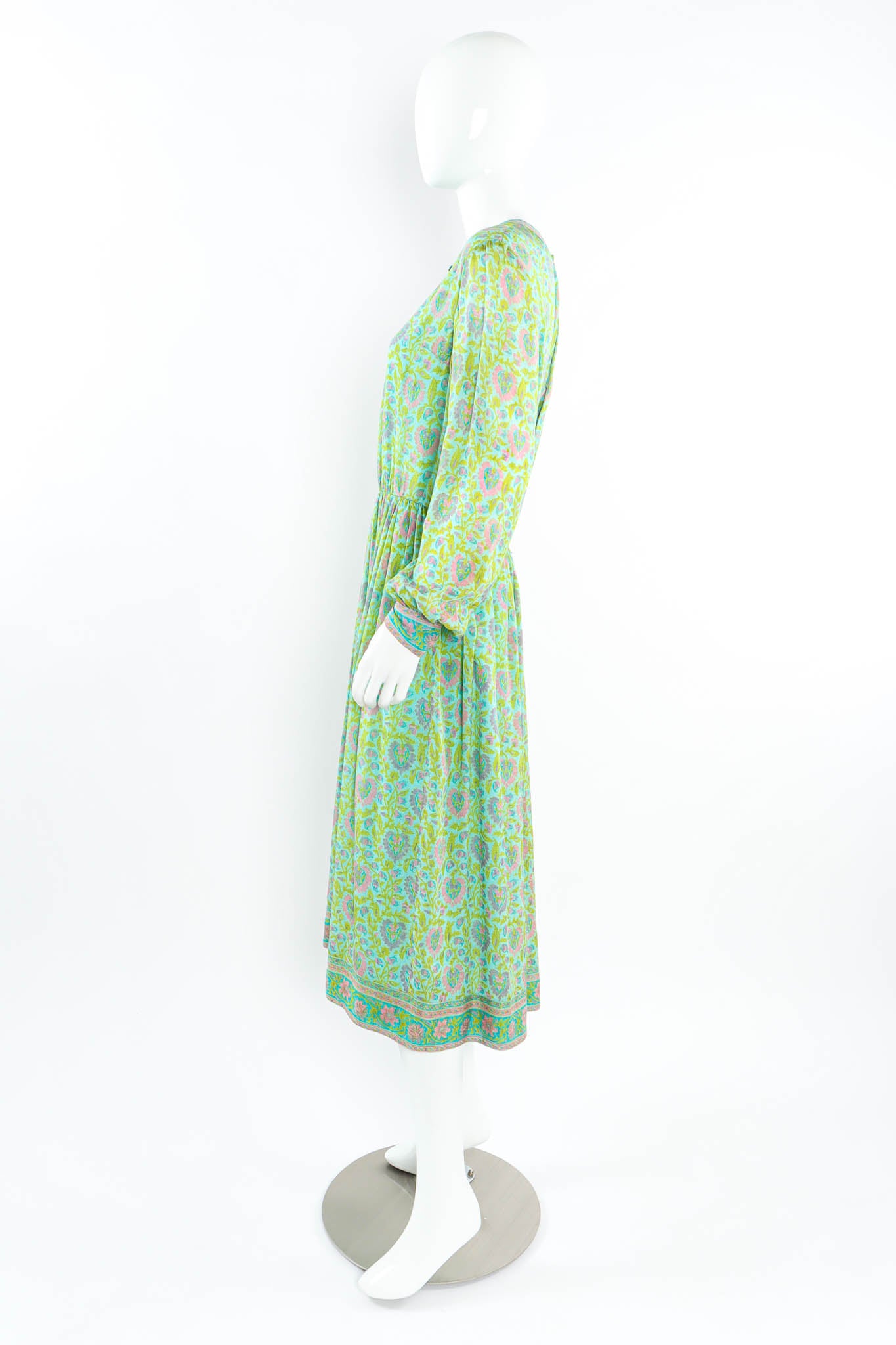 Vintage Treacy Lower Leaf Foliage Print Dress mannequin side @ Recess Los Angeles