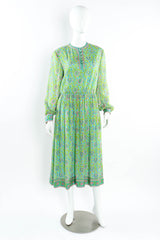 Vintage Treacy Lower Leaf Foliage Print Dress mannequin front @ Recess Los Angeles