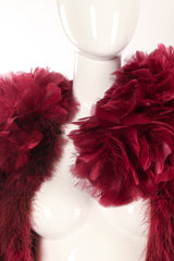 Vintage Unsigned Ostrich Turkey Feather Coat mannequin collar close @ Recess LA