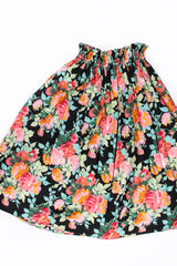 Vintage Emanuel Ungaro Floral Sateen Paper Bag Waist Skirt flat at Recess LA