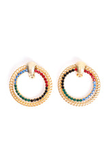 Vintage Rhinestone Sliding Double Hoop Earrings at Recess Los Angeles