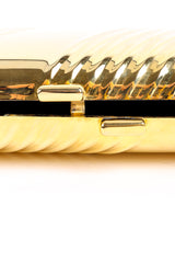 Venizia rectangular metal shape clutch closure detail @recessla