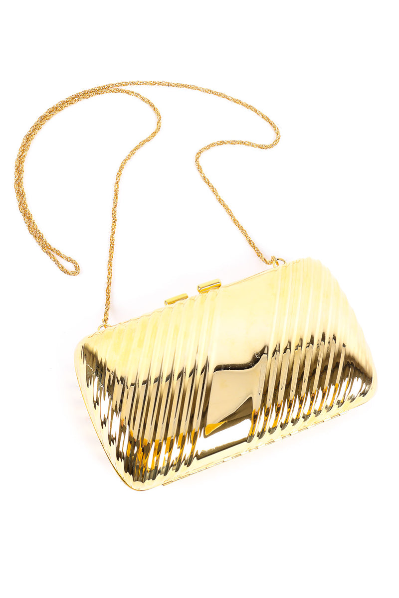 Venizia rectangular metal shape clutch product shot @recessla