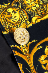 Lion brocade print blazer button close-up @recessla