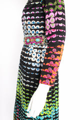 Vintage Valentina Graphic Rainbow Sequin Dress on Mannequin waist crop at Recess Los Angeles