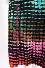 Vintage Valentina Graphic Rainbow Sequin Dress on Mannequin front vent at Recess Los Angeles