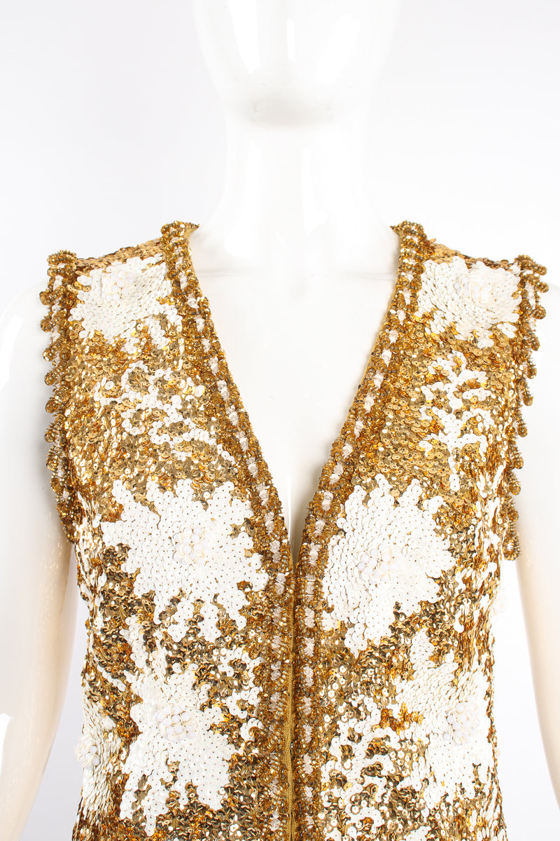 Vintage Valentina Sequined Blossom Burst Vest on Mannequin crop at Recess Los Angeles