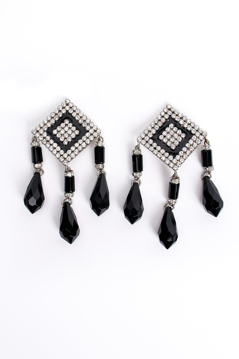 Vintage Valentino Geometric Diamond Drop Rhinestone Earrings at Recess Los Angeles