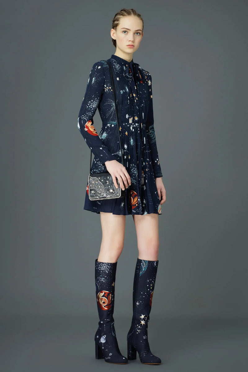 Vintage Valentino 2015 Pre-Fall Space Cosmos Dress on runway model@ Recess LA