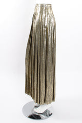 Vintage Valentino Gold Dot Lamé Pleat Skirt on Mannequin side at Recess Los Angeles