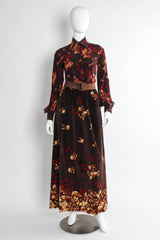 Vintage Valentino I.Magnin Chestnuts & Berries Top & Skirt Set mannequin front @ Recess LA