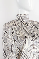 Newspaper Print Silk Blouse