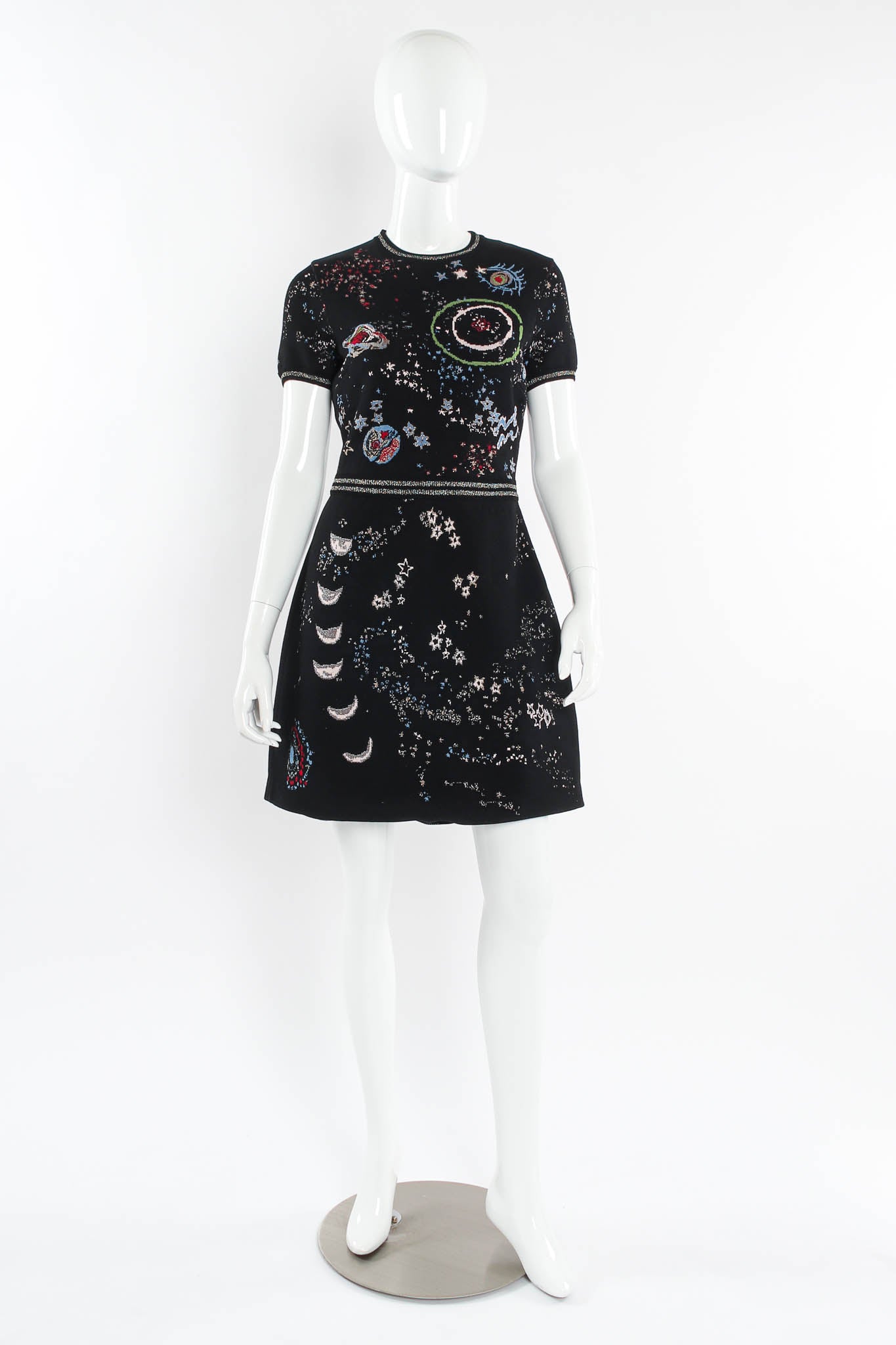 Vintage Valentino 2015 Pre-Fall Space Cosmos Dress mannequin front @ Recess LA