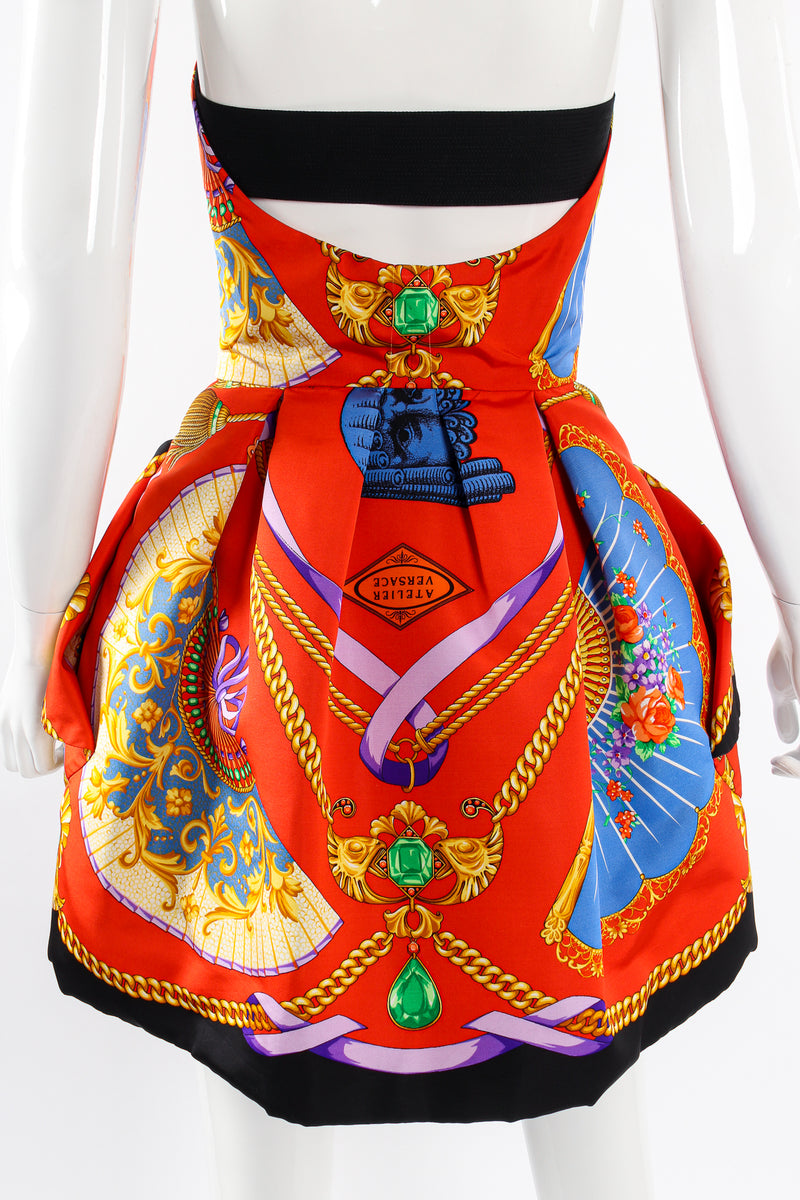 Vintage Gianni Versace SS 1991 I Ventagli Sculpted Mini Dress on mannequin skirt at Recess LA