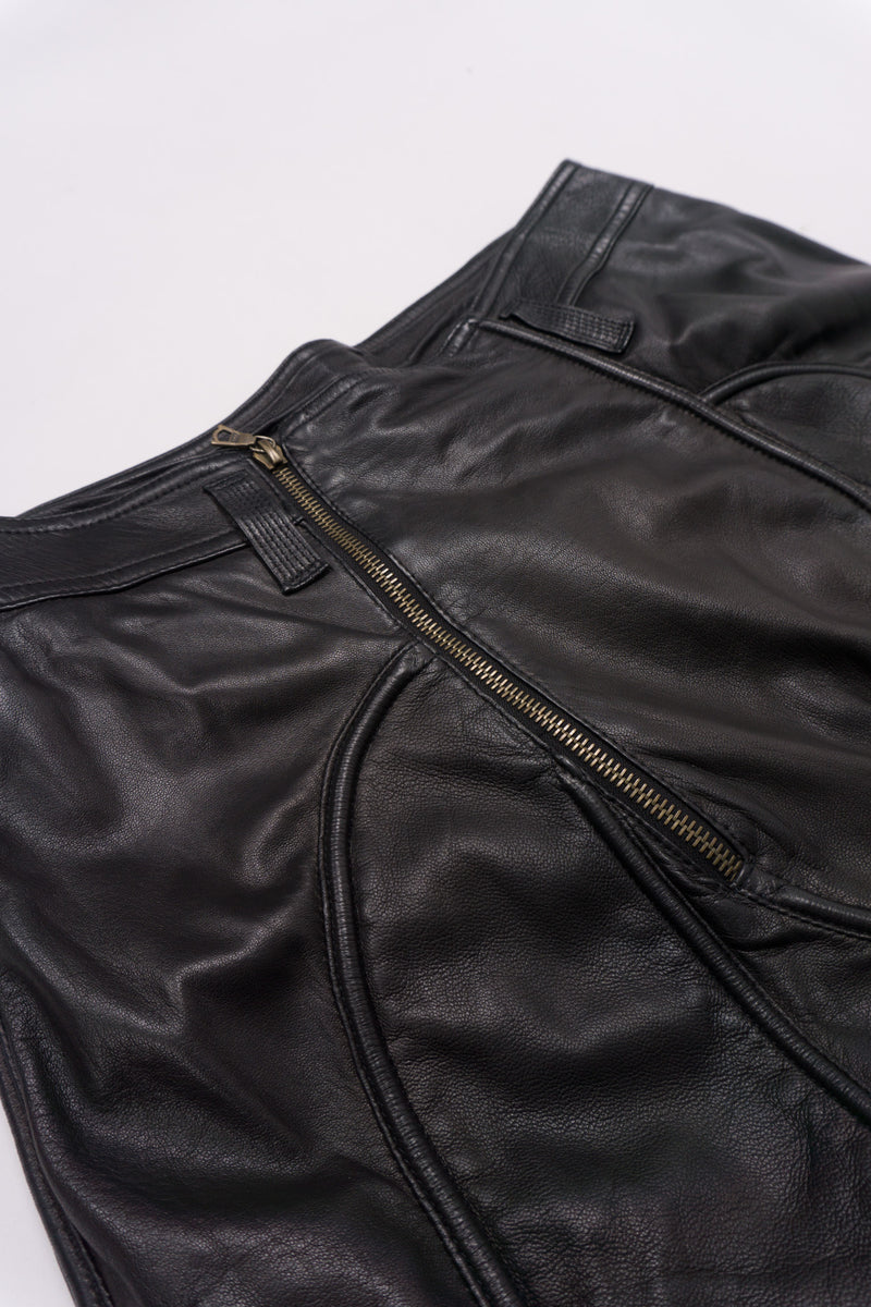 Gianni Versace Vintage Leather Moto Zipper Pant