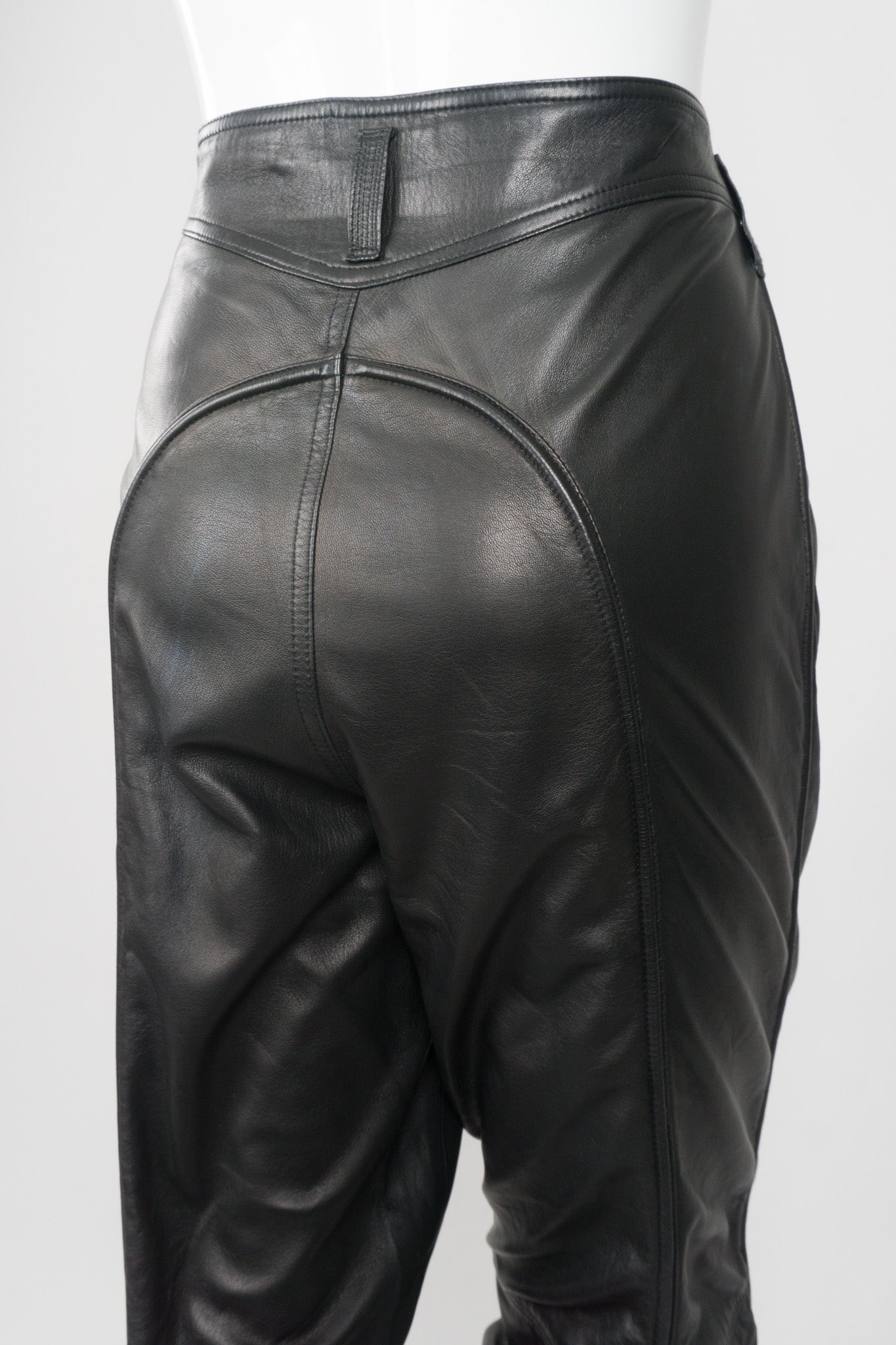 Gianni Versace Vintage Leather Moto Zipper Pant