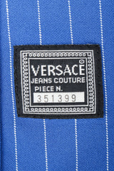 Vintage Versace Jeans Pinstripe Bodycon Zip Dress numbered label at Recess Los Angeles