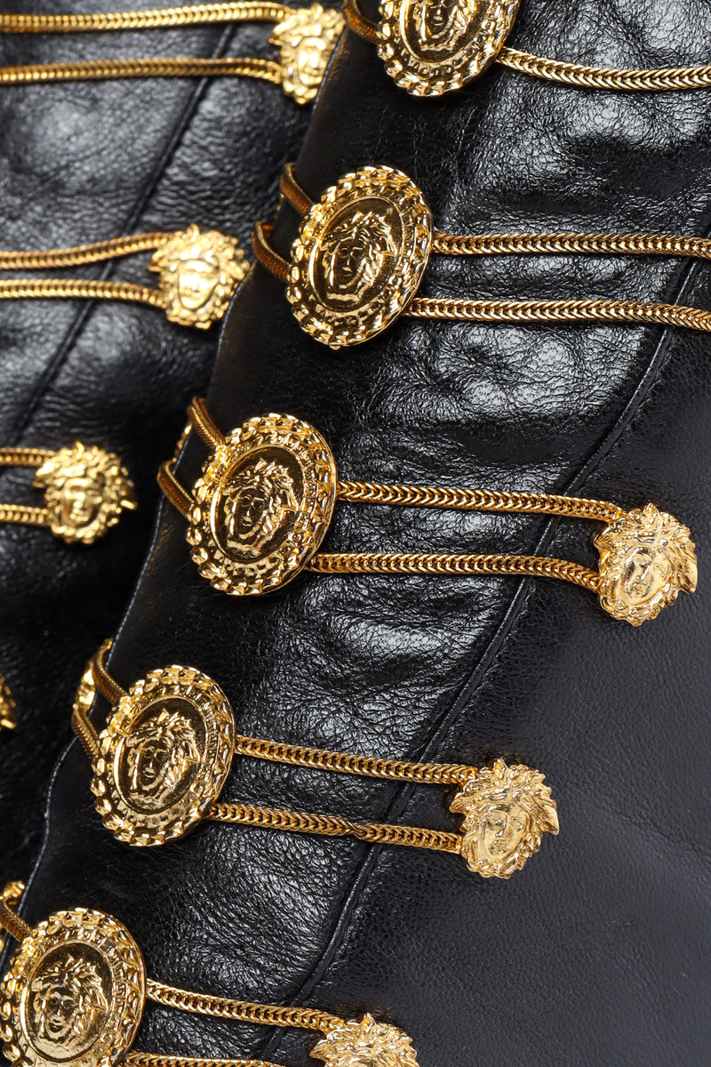 Vintage Gianni Versace 1993 A/W Medusa Emblem Grunge Boot medusa coin/charms close @ Recess LA