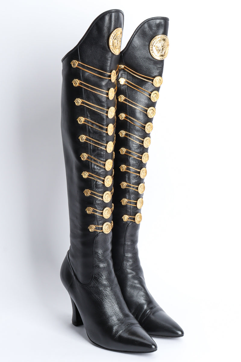 Vintage Gianni Versace 1993 A/W Medusa Emblem Grunge Boot angle @ Recess LA