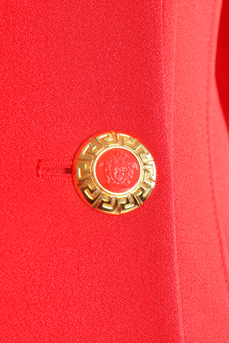 Vintage Versace 3-piece Vested Skirt Suit button detail at Recess Los Angeles