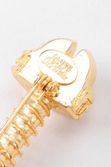 Recess Los Angeles Vintage Versace Golden Greek Key Screw Pin Brooch