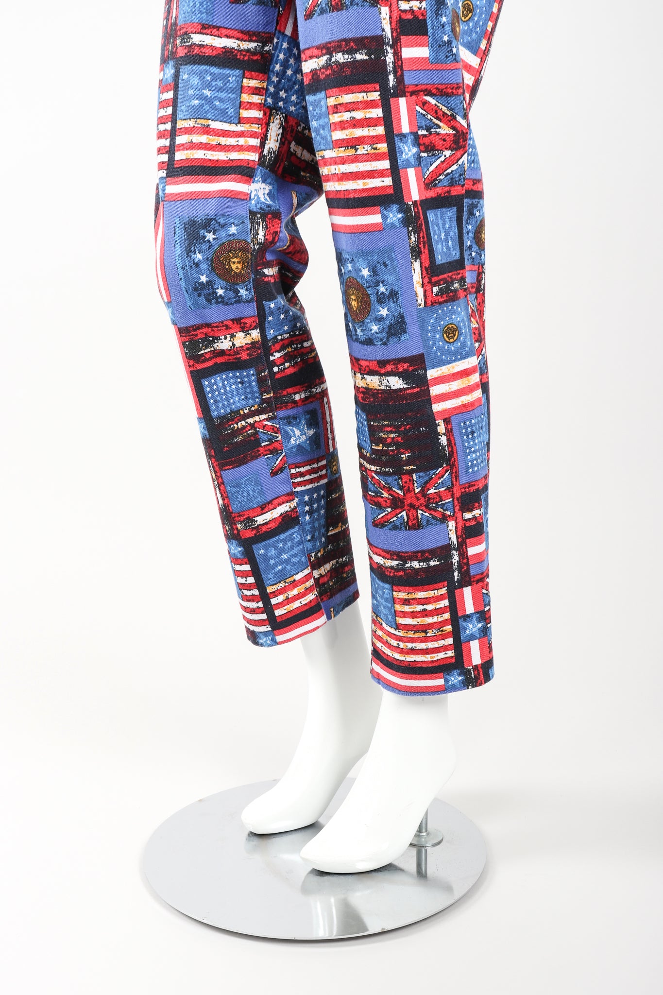 Recess Designer Consignment Vintage Versace Jeans Couture Union Jack Flag Print Jean Los Angeles Resale