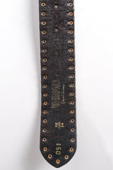 Vintage Versus Gianni Versace Lion Studded Leather Belt signature at Recess Los Angeles