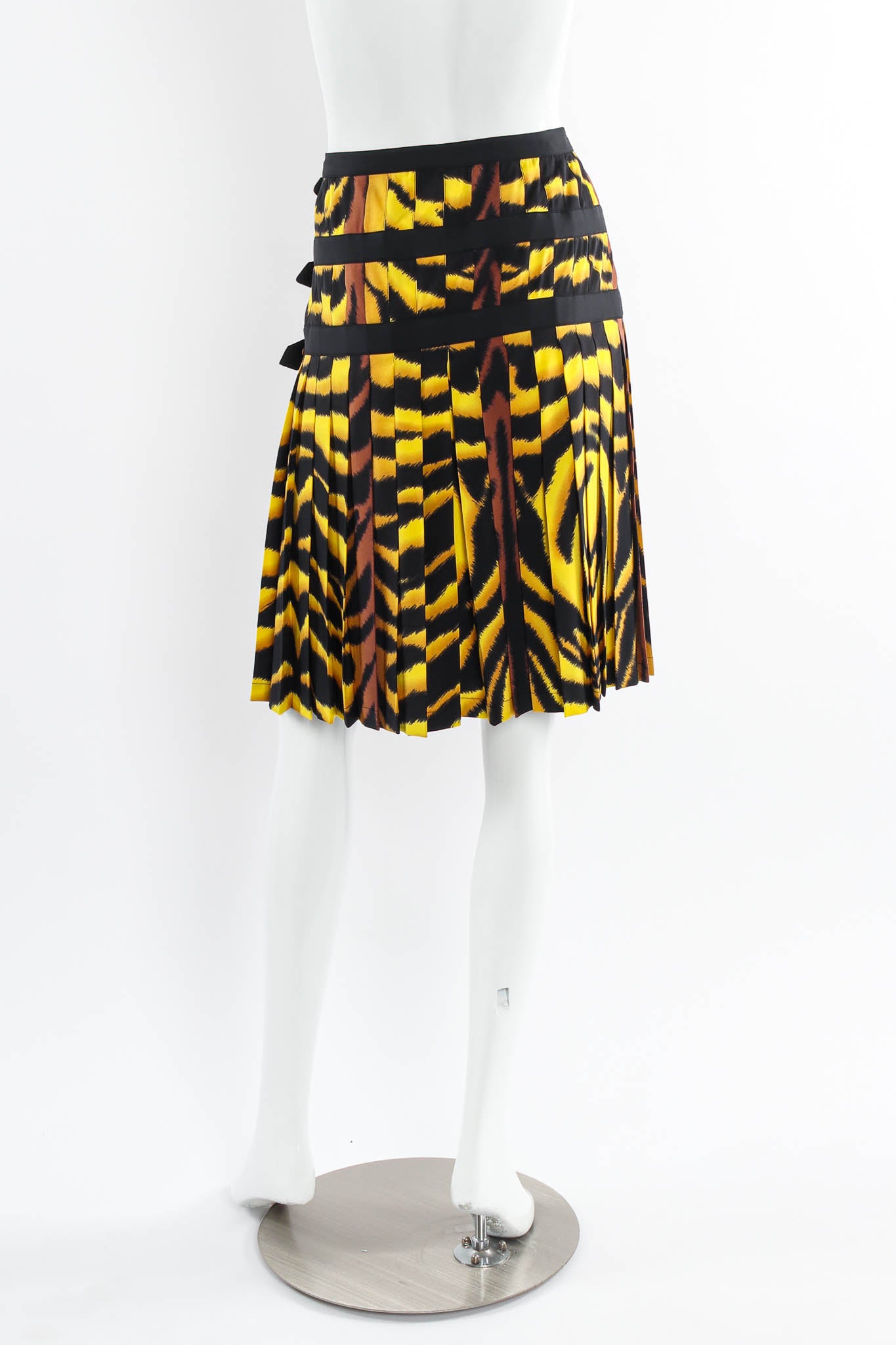 Vintage 2004 Versace Tiger Pleat Tennis Skirt mannequin back @ Recess Los Angeles