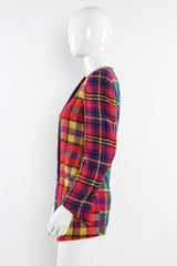 Vintage Gianni Versace 1991 A/W Rainbow Tartan Plaid Jacket mannequin side @ Recess LA