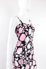 Vintage Versus Gianni Versace Velvet Floral Silhouette Gown on Mannequin angle crop @ Recess LA