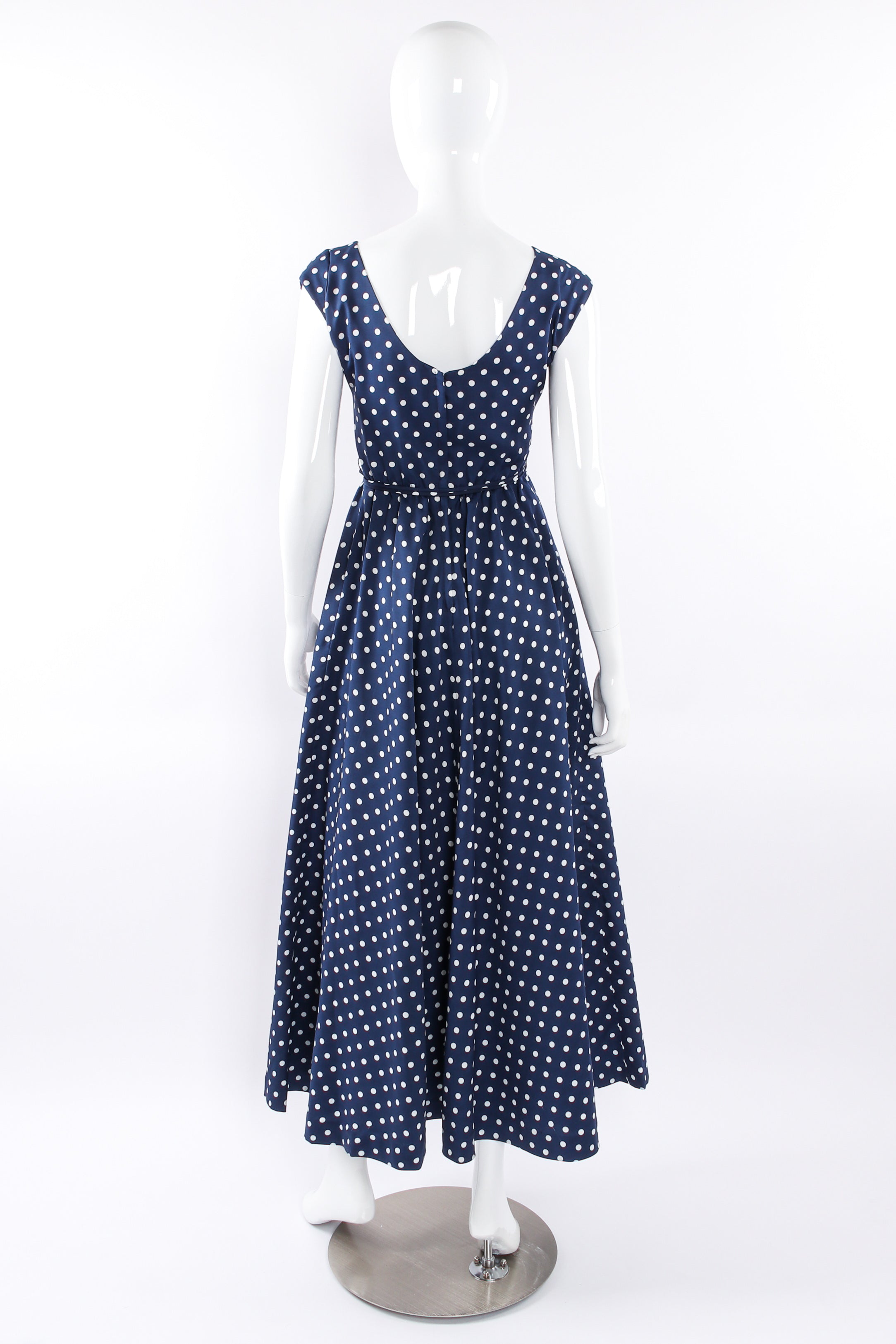 Vintage Victor Costa Polka Dotted Dress Set dress mannequin back @ Recess LA