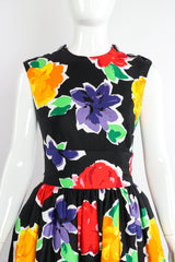 Vintage Victor Costa Floral Sateen Crossback Gown on Mannequin Front Crop at Recess Los Angeles