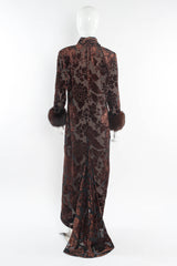 Vintage Victor Costa Floral Foliage Velvet Burnout Dress mannequin back @ Recess LA