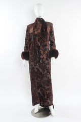 Vintage Victor Costa Floral Foliage Velvet Burnout Dress mannequin front @ Recess LA