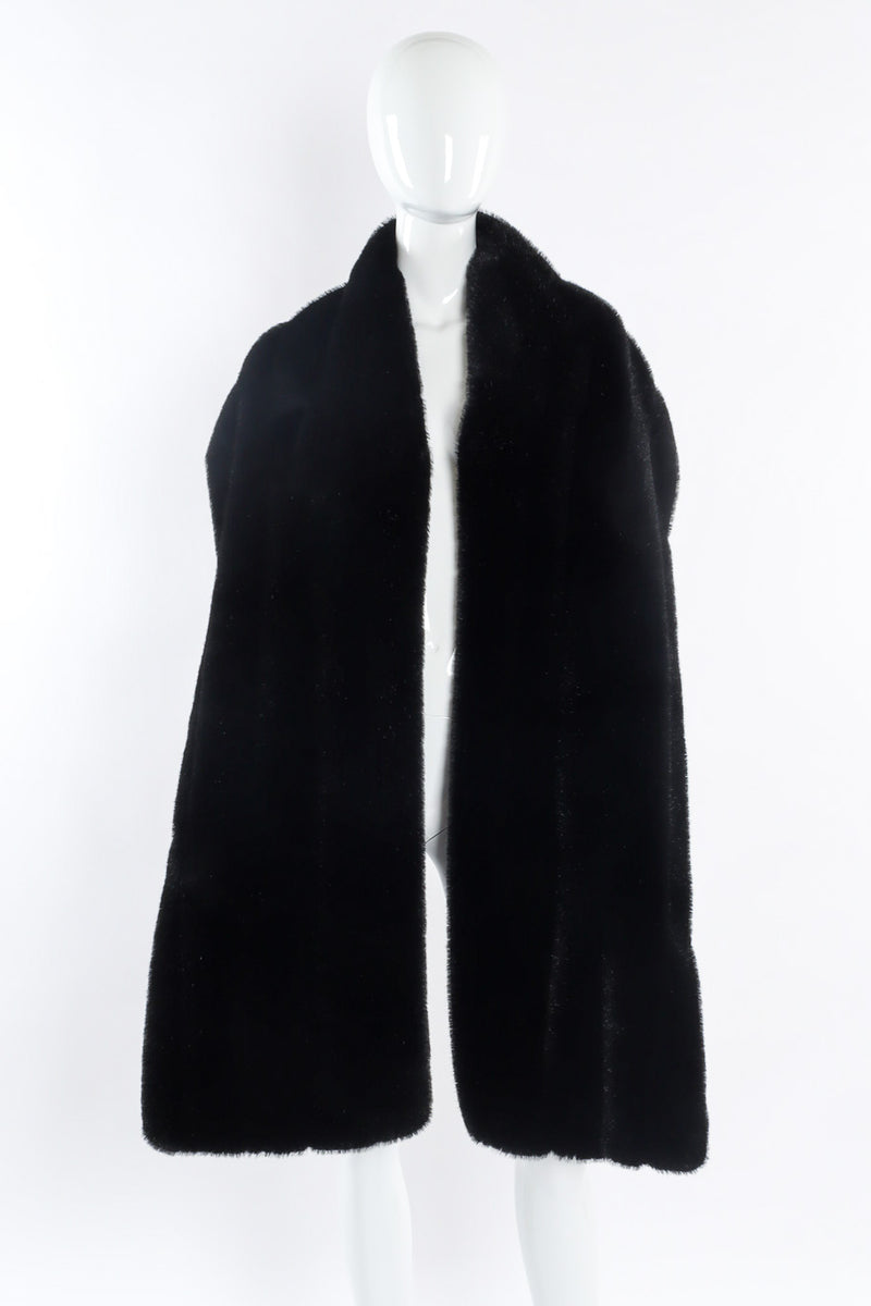 Vintage Faux Fur Stole by Victor Costa front view @recessla