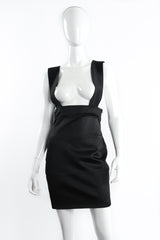 Vintage Victorio & Lucchino Bandage Stretch Suspender Mini Skirt on Mannequin front at Recess LA