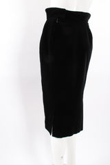 Vintage Vivienne Westwood Velvet Cinched Yoke Skirt on Mannequin angle at Recess Los Angeles